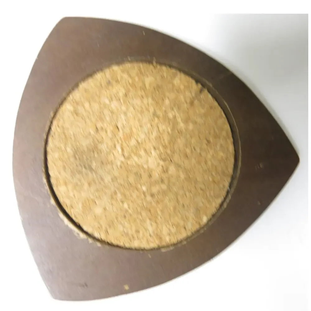 Vintage Coaster Set Wood Cork Mid Century Modern Japan Serv Wood Hand Carved